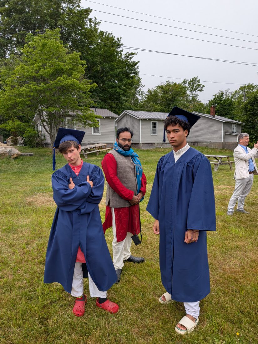with the crew